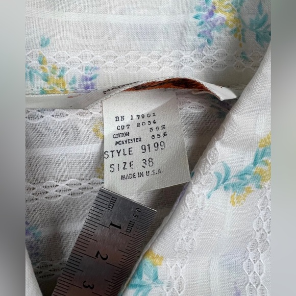 Vintage Stage West by Prior Pearl Lace Button Up Scully Sz 38 Made in USA NWT - Picture 11 of 11